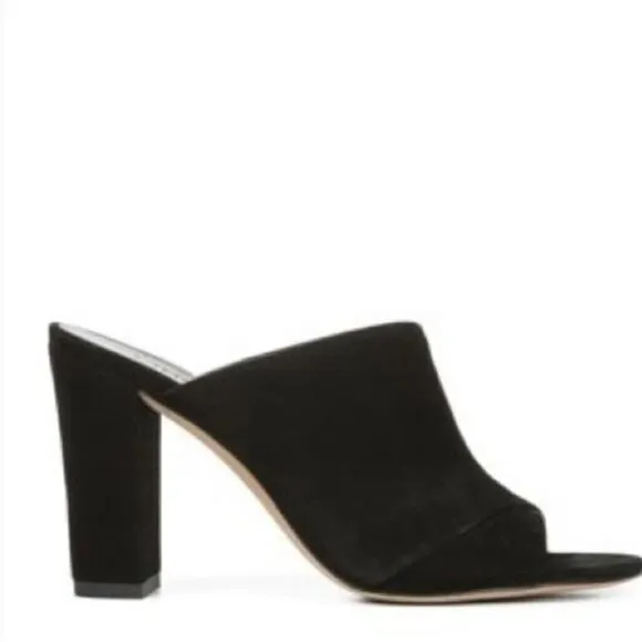 NWB Vince Heath Suede Leather Black Mules