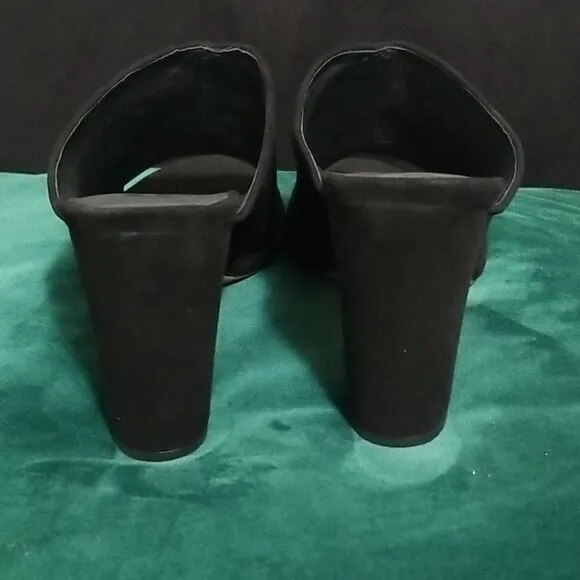 NWB Vince Heath Suede Leather Black Mules