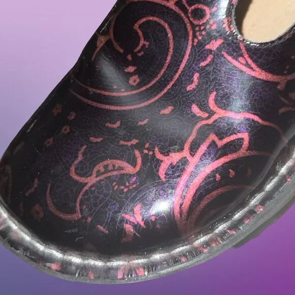 NWOB Alegria Donna Electric Paisley Mary Jane Clogs Size 9