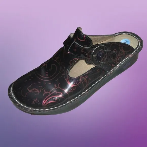 NWOB Alegria Donna Electric Paisley Mary Jane Clogs Size 9