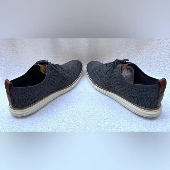 NWOB Cole Haan Men's ØriginalGrand Knit Wingtip Oxfords - Magnet/Ivory - 9 M