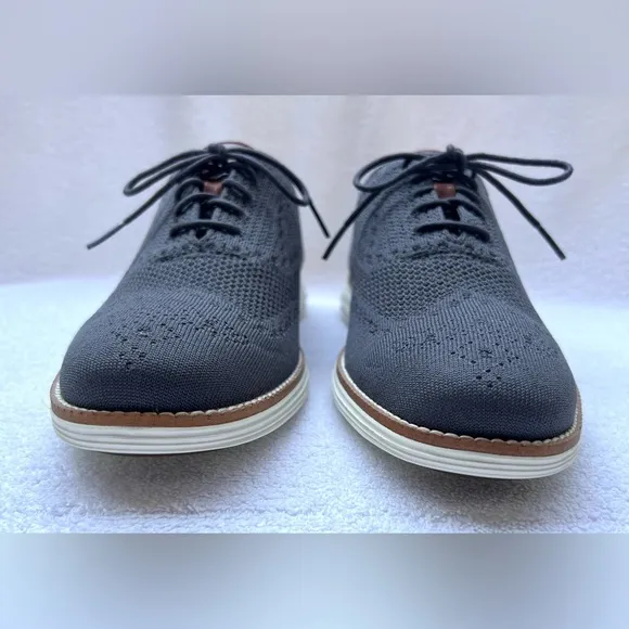 NWOB Cole Haan Men's ØriginalGrand Knit Wingtip Oxfords - Magnet/Ivory - 9 M
