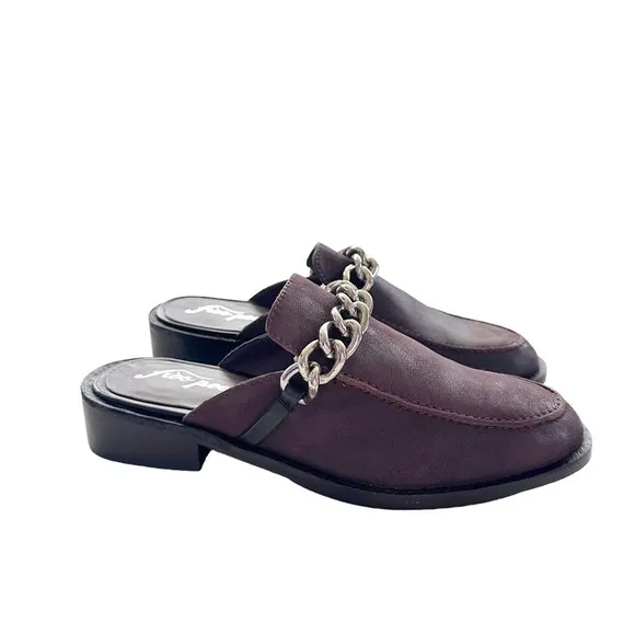NWOB Free People Vida Mules in Fig Leather 38.5 US 8.5