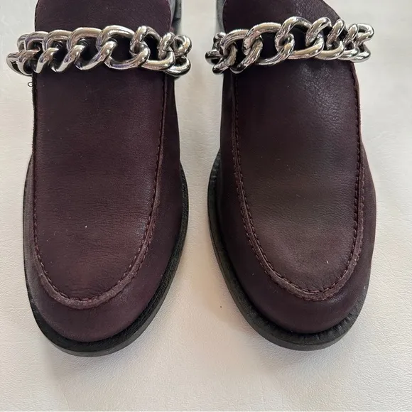 NWOB Free People Vida Mules in Fig Leather 38.5 US 8.5