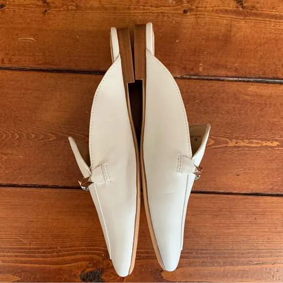 NWOB Kate Spade New York Women's Laura White Square Toe Flat Mules