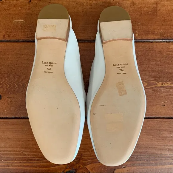 NWOB Kate Spade New York Women's Laura White Square Toe Flat Mules