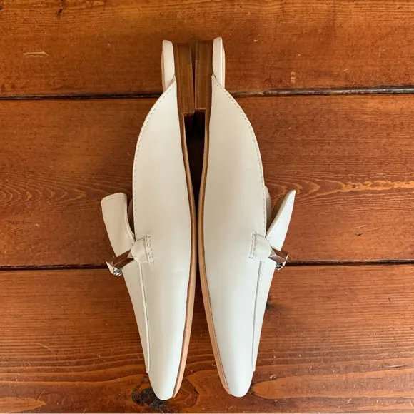 NWOB Kate Spade New York Women's Laura White Square Toe Flat Mules