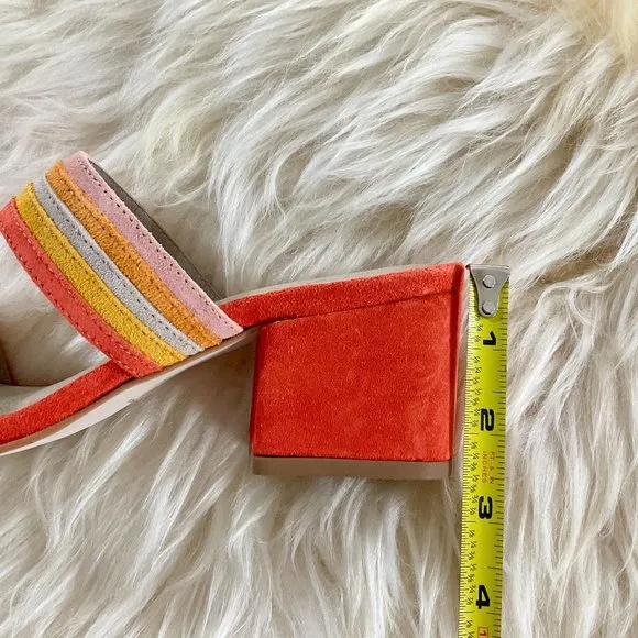 NWOB MATISSE Bonita Fire Orange Suede Leather Mules Made in Brazil Size 6.5M