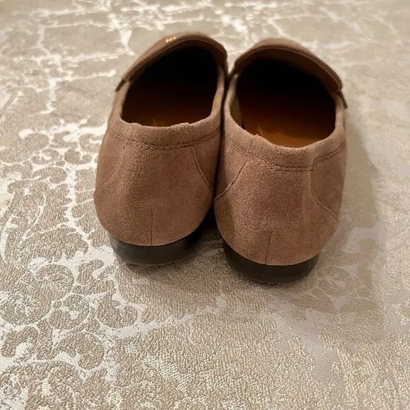 NWOB Tory Burch Ballet Loafers Flats Shoes River Rock Tan Khaki Camel Size 7.5 M