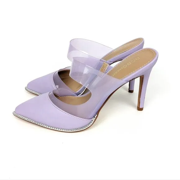 NWOT BCBGeneration Lavender Hunnie Vinyl Strap Stiletto Mule Size 7.5