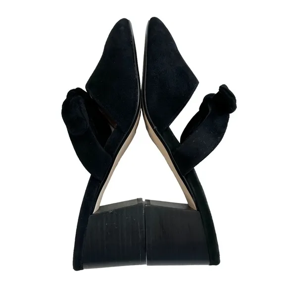 NWOT Chelsea &amp; Violet Molly Black Suede Block Heel Mules Size 8M