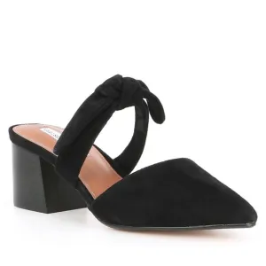 NWOT Chelsea &amp; Violet Molly Black Suede Block Heel Mules Size 8M