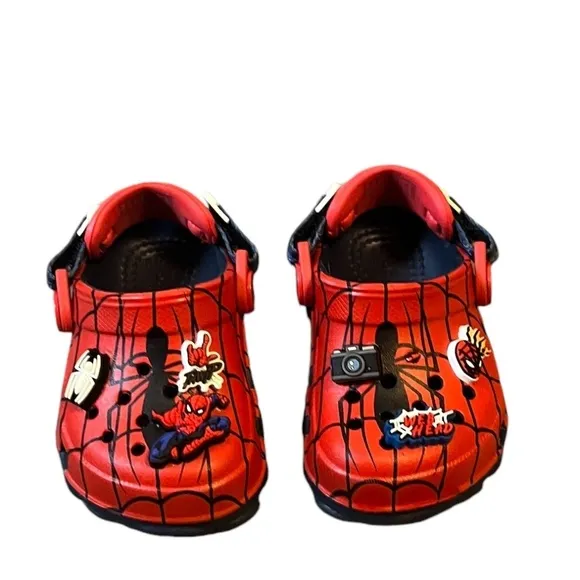 NWOT Crocs Marvel Team Spider Man All Terrain Kids Clogs Sandals Red, Size 4C