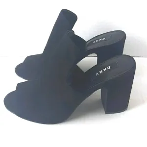 NWOT DKNY Black Suede Mules