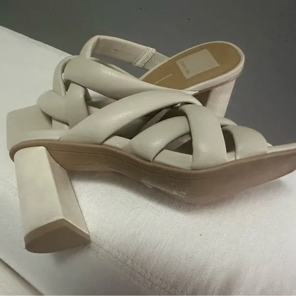 NWOT Dolce Vita White Mules with Woven Design