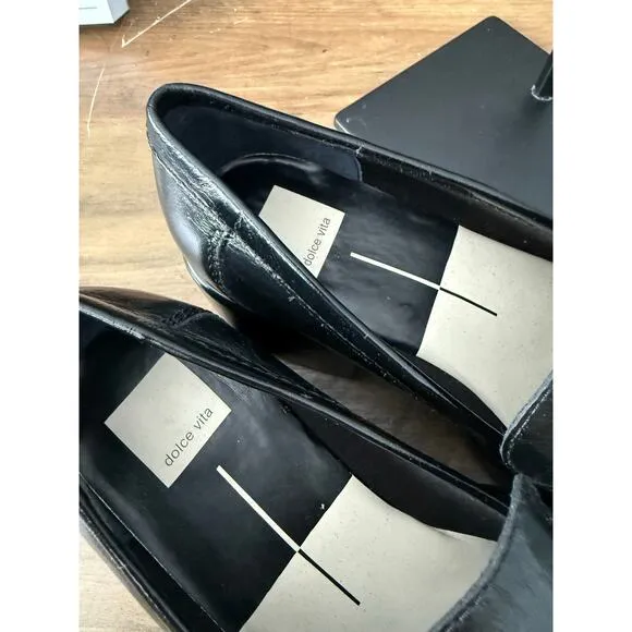 NWOT Dolce Vita Yonder Midnight Crinkle Patent Platform Loafer Sz. 9