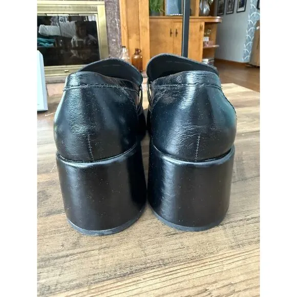 NWOT Dolce Vita Yonder Midnight Crinkle Patent Platform Loafer Sz. 9
