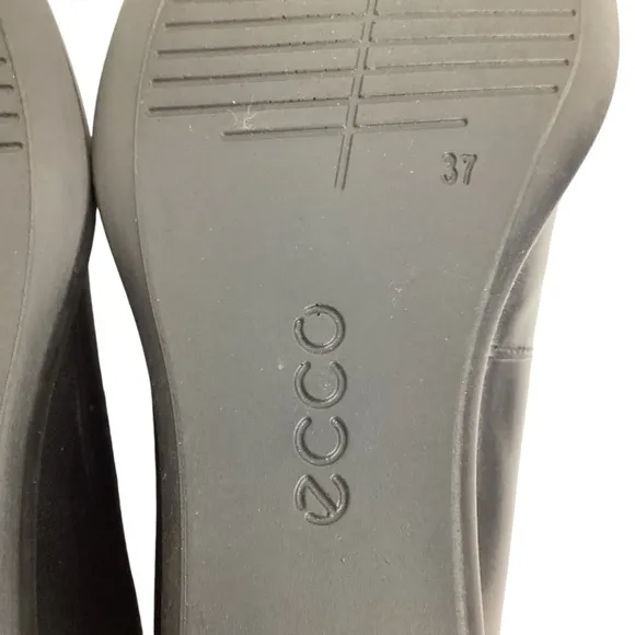 NWOT ECCO Danish Design Wedge Leather Slip On Pumps Black