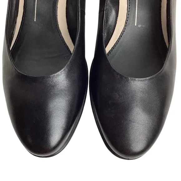 NWOT ECCO Danish Design Wedge Leather Slip On Pumps Black