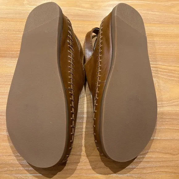 NWOT Kelsi Dagger Freddy Cognac Faux Fur Slingback Clogs