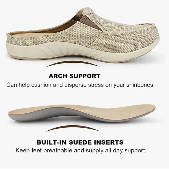 NWOT Mens Slippers with Arch Support, Casual Slipper for Men with Velvet Lining