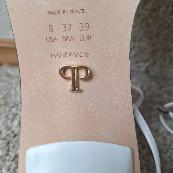 NWOT Paula Torres Ankle Wrap Square Toe White/Clear Kitten Heel Womens Size 8