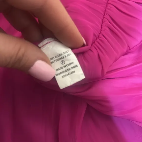 NWOT Ramy Brook - Fuchsia Satin Smocked Waist Tiered Mini Skirt Size Medium