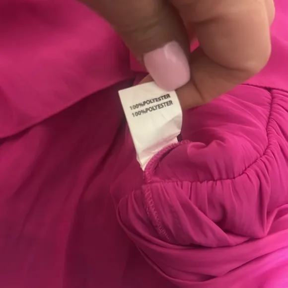 NWOT Ramy Brook - Fuchsia Satin Smocked Waist Tiered Mini Skirt Size Medium