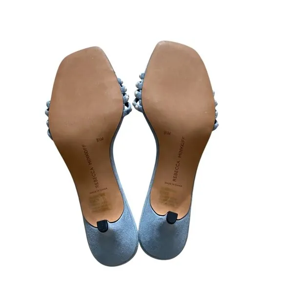 NWOT REBECCA MINKOFF Decklynn Embellished Kitten-heel Mules In Blue 8.5