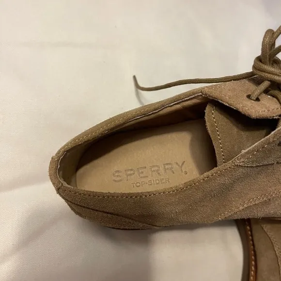 NWOT Sperry Mens Annapolis Tan Suede Plain Toe Oxfords Dress Shoes Size 11