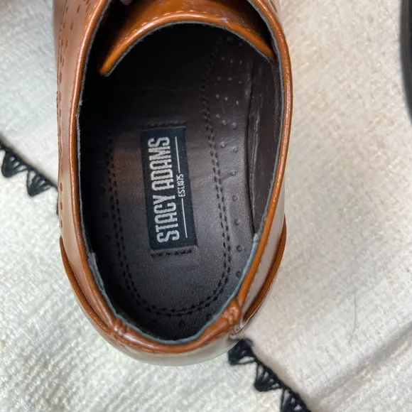 NWOT Stacy Adams Boys Brown Oxfords Dress Shoes Size 1
