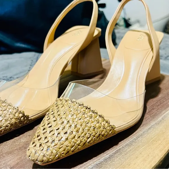 NWOT Zara Clear Ratton Kitten Heels - Size 9.5/ EU40