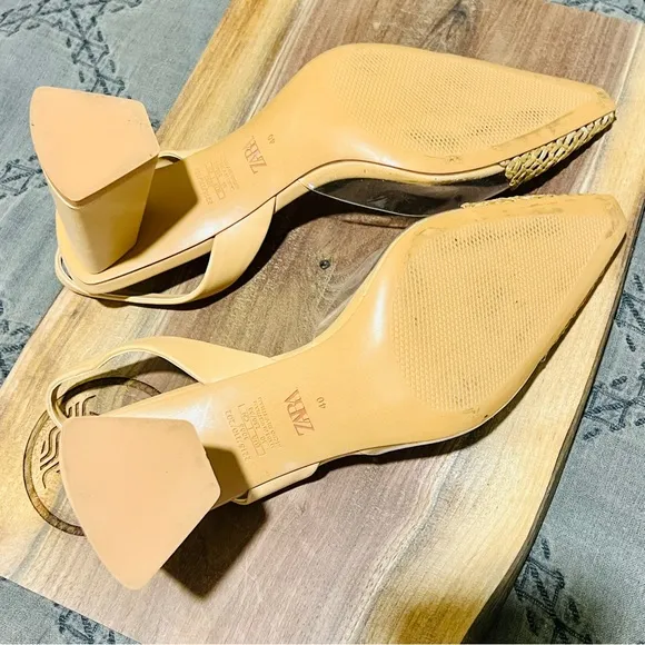 NWOT Zara Clear Ratton Kitten Heels - Size 9.5/ EU40