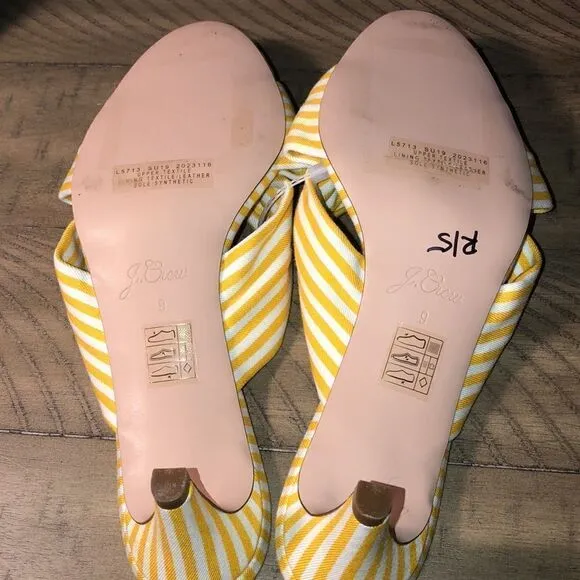 NWOT J Crew Classic Beach 🏖 Umbrella Striped Kitten Heels. 2” heel. Size 9.