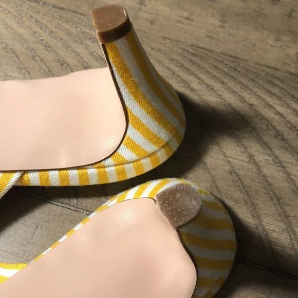 NWOT J Crew Classic Beach 🏖 Umbrella Striped Kitten Heels. 2” heel. Size 9.