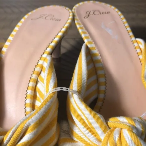 NWOT J Crew Classic Beach 🏖 Umbrella Striped Kitten Heels. 2” heel. Size 9.
