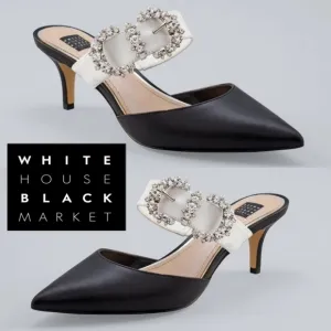 NWT 35TH ANNIVERSARY BLACK &amp; WHITE RHINESTONE HEEL
