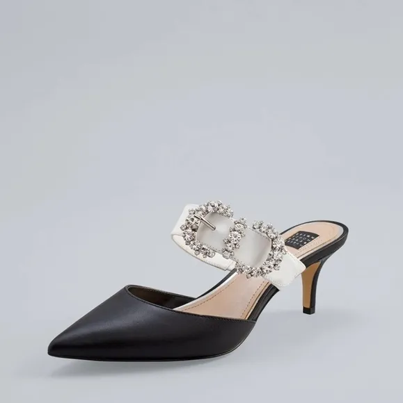 NWT 35TH ANNIVERSARY BLACK &amp; WHITE RHINESTONE HEEL