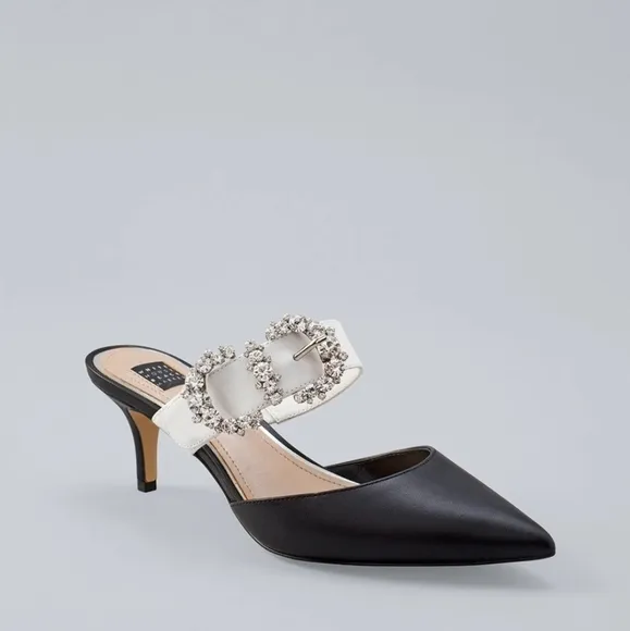 NWT 35TH ANNIVERSARY BLACK &amp; WHITE RHINESTONE HEEL