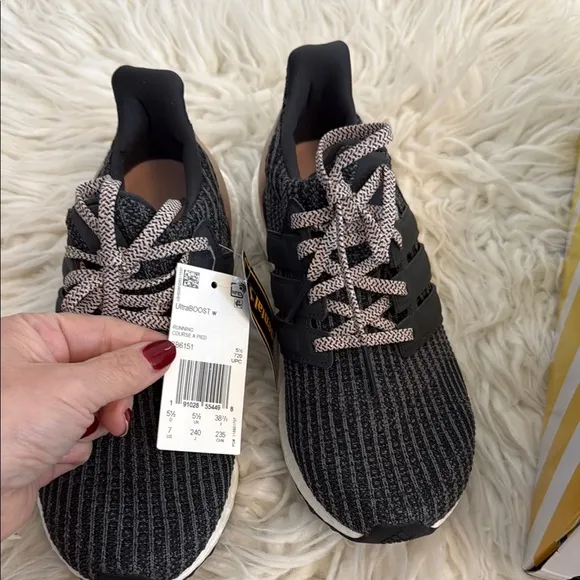 NWT Adidas black and pale pink Ultra Boost w Sz 7