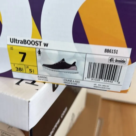 NWT Adidas black and pale pink Ultra Boost w Sz 7