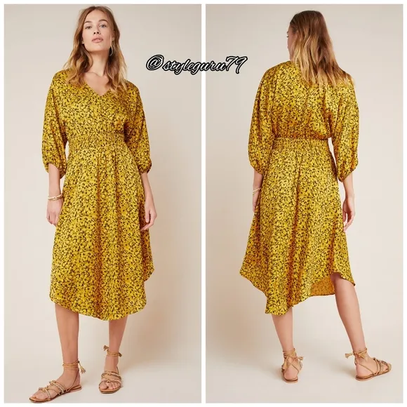 NWT, Anthropologie, Marigold Midi Dress