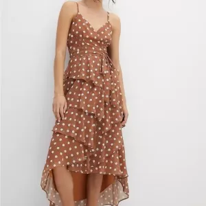 NWT ANTHROPOLOGIE X HUTCH Sz M POLKA DOT WRAP TIERED MAXI DRESS