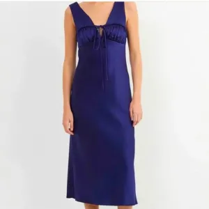 NWT Ciao Lucia Carolinne Satin Navy Slip Dress Size Large