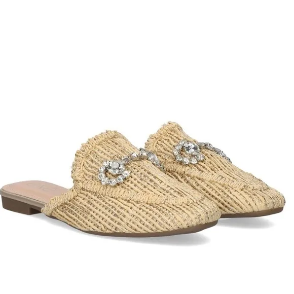 NWT CLOGS EXÉ YT-4 RAFFIA BEIGE SIZE 8