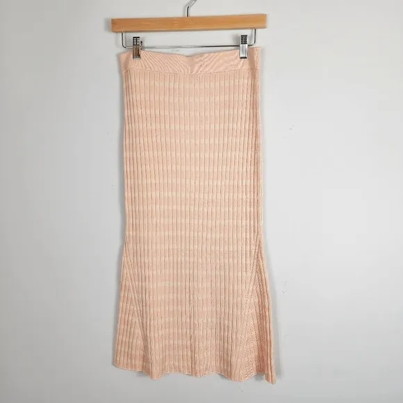 NWT  Club Monaco Geo Mixing Rib Sweater 90s Knit Midi Skirt Size Small