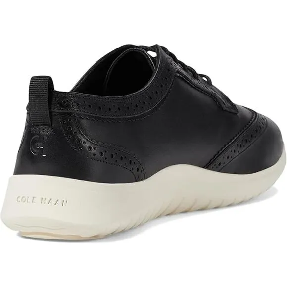 NWT Cole Haan Women's Zerogrand Meritt Wing Tip Oxford, Black/Ivory-Size 7.5