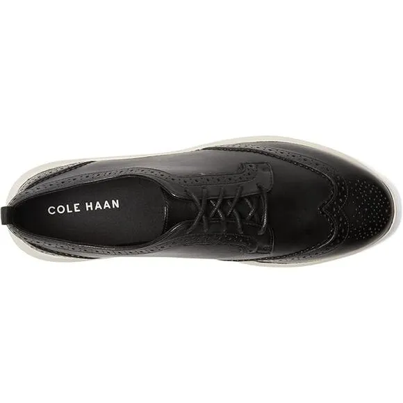 NWT Cole Haan Women's Zerogrand Meritt Wing Tip Oxford, Black/Ivory-Size 7.5