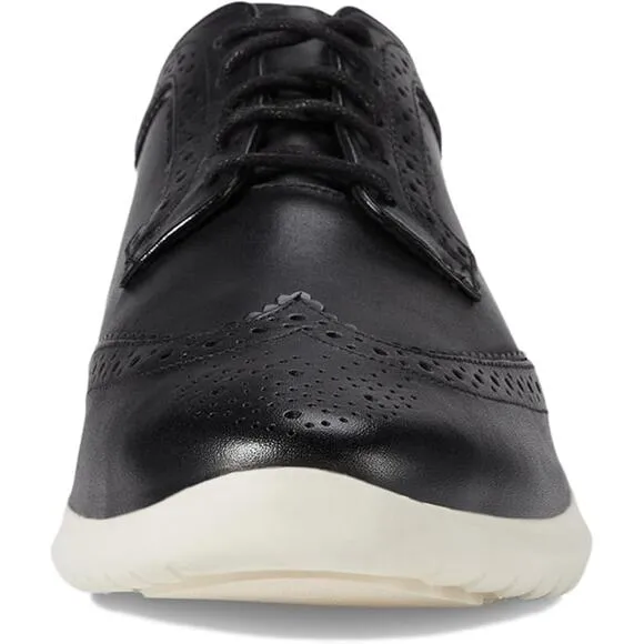 NWT Cole Haan Women's Zerogrand Meritt Wing Tip Oxford, Black/Ivory-Size 7.5