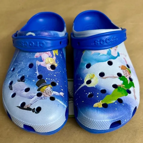 NWT Crocs Disney Parks Peter Pan Blue Classic Clogs